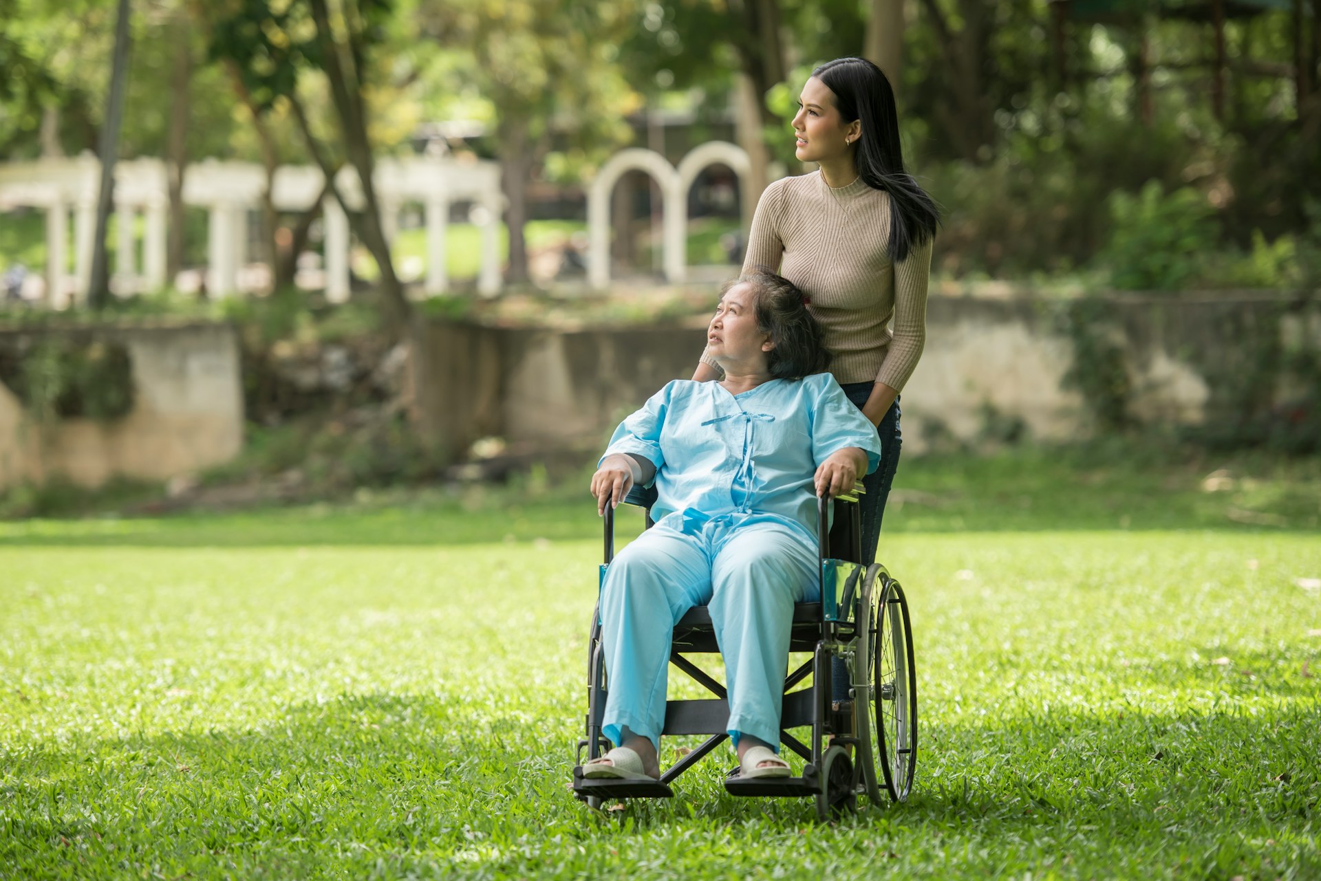 woman in a wheelchair